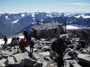 Foto van Galdhpiggen hoogste berg van in Noorwegen
