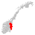 Kaart van de provincie Hedmark in Noorwegen
