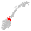 Kaart van de provincie Sr-Trndelag in Noorwegen