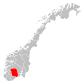 kaartje van provincie Telemark in Noorwegen