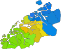 Plaatje van kaartje met districten in Mre og Romsdal in Noorwegen